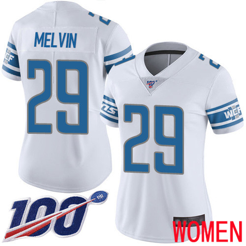 Detroit Lions Limited White Women Rashaan Melvin Road Jersey NFL Football 29 100th Season Vapor Untouchable